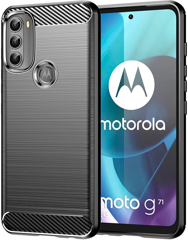 Techsuit Carbon Silicone - Θήκη Σιλικόνης Motorola Moto G71 5G - Black 