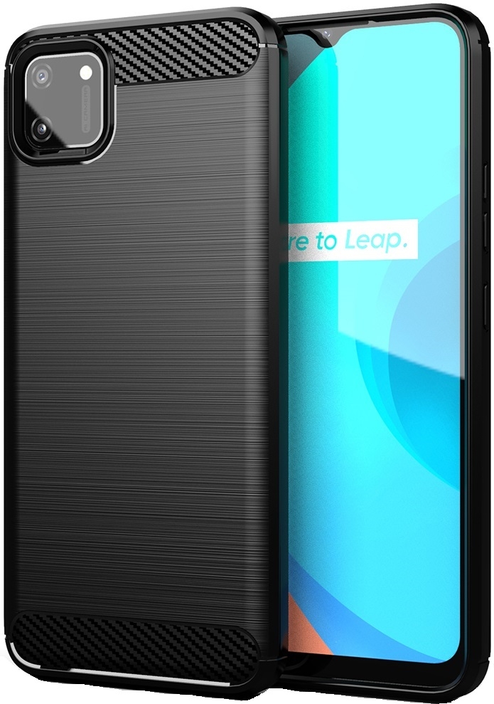 Techsuit Carbon Silicone - Θήκη Σιλικόνης Realme C11 2020 - Black