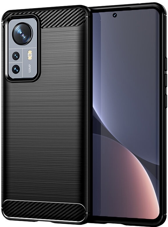 Techsuit Carbon Silicone - Θήκη Σιλικόνης Xiaomi 12 / 12X - Black