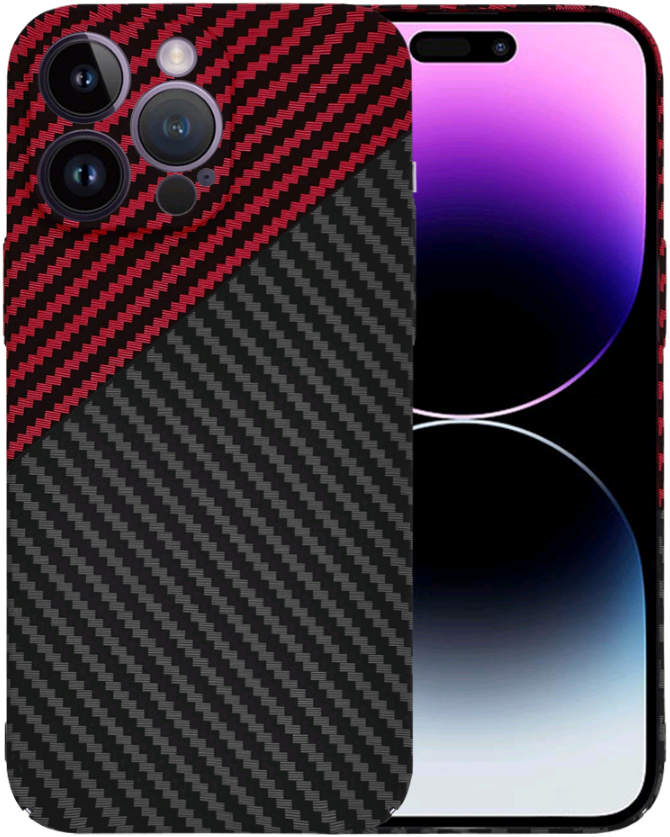 Techsuit Carbonite FiberShell - Σκληρή Θήκη Apple iPhone 14 Pro Max - Red Vortex