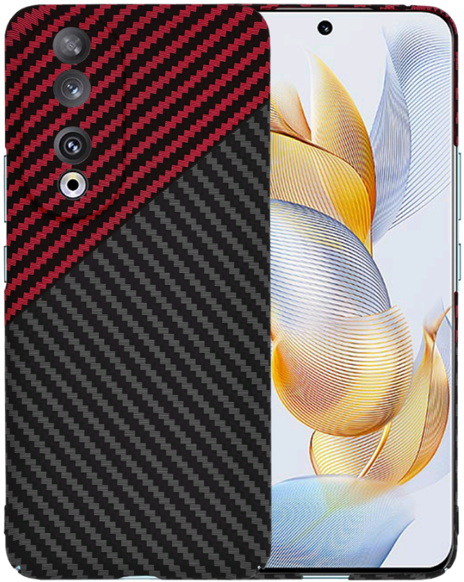Techsuit Carbonite FiberShell - Σκληρή Θήκη Honor 90 - Red Vortex