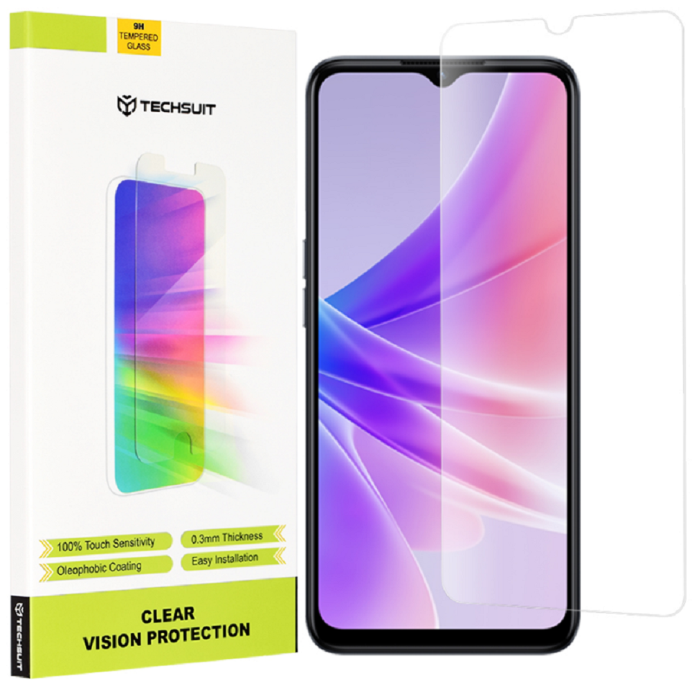Techsuit Clear Vision Tempered Glass - Αντιχαρακτικό Προστατευτικό Γυαλί Οθόνης - Oppo A77 - Transparent