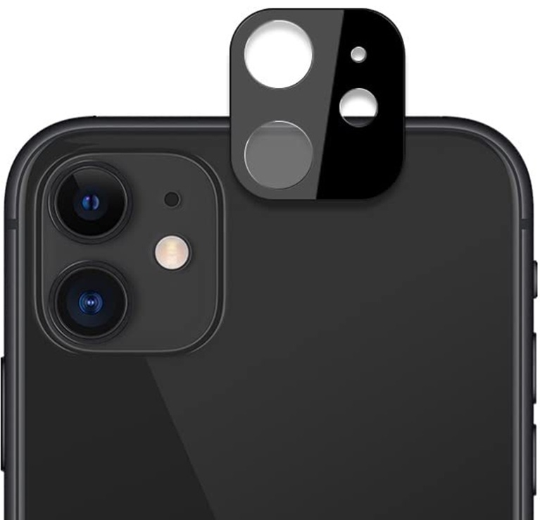 Techsuit Full Camera Tempered Glass - Αντιχαρακτικό Γυαλί Προστασίας για Φακό Κάμερας - Apple iPhone 11 - Black