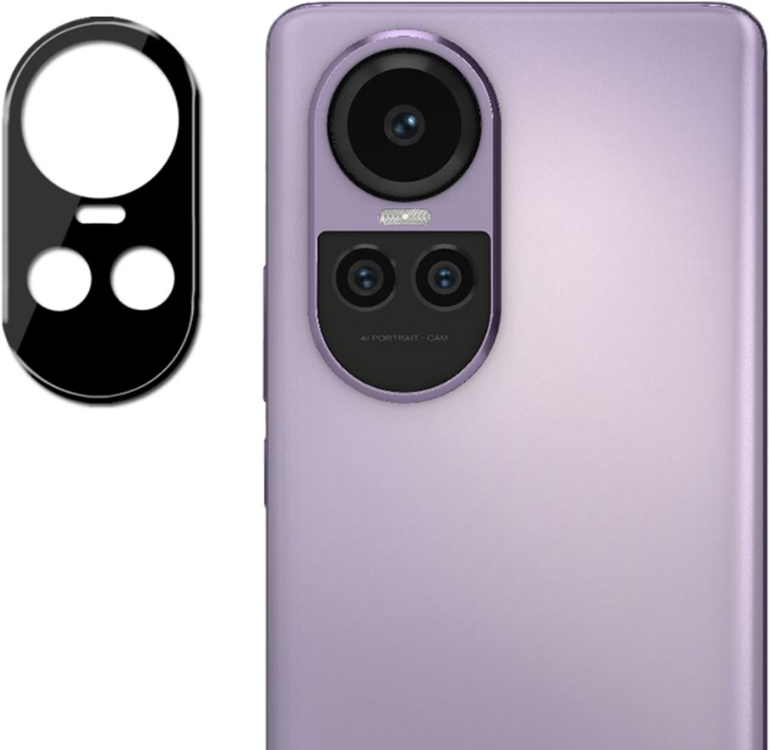 Techsuit Full Camera Tempered Glass - Αντιχαρακτικό Γυαλί Προστασίας για Φακό Κάμερας - Oppo Reno10 Pro - Black (5949419074316)