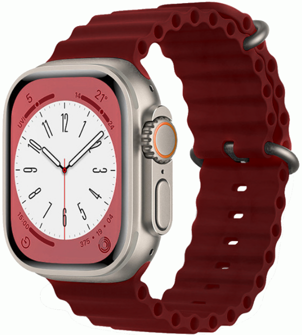 Techsuit Watchband W038 - Λουράκι Σιλικόνης Apple Watch Ultra/SE/11/10/9/8/7/6/5/4 (49/46/45/44mm) - Wine Red