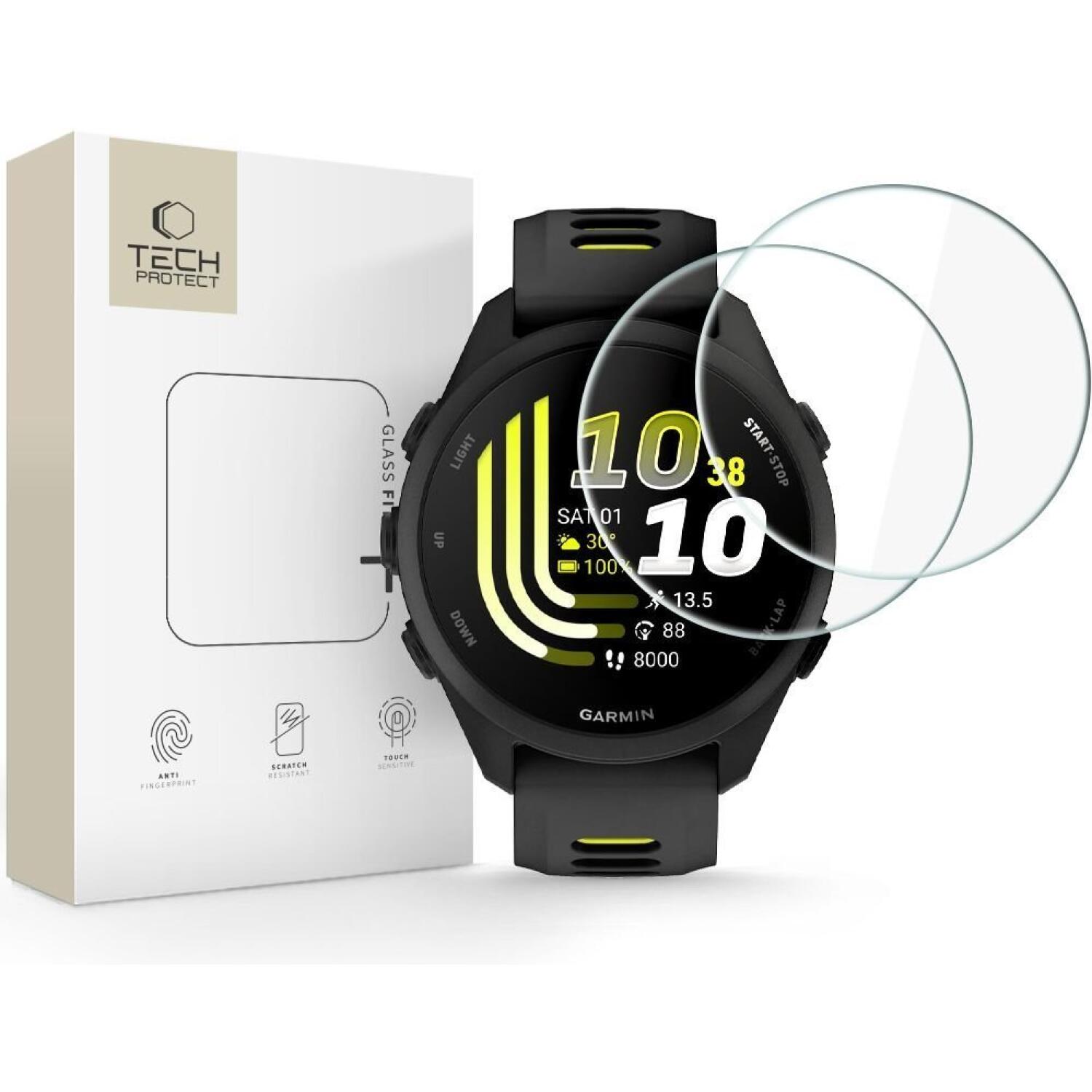 Tempered Glass Garmin Forerunner 170 / 70 Tech-Protect Glass Fit+ Αντιχαρακτικό Γυαλί Προστασίας Οθόνης 2 Τεμάχια Clear