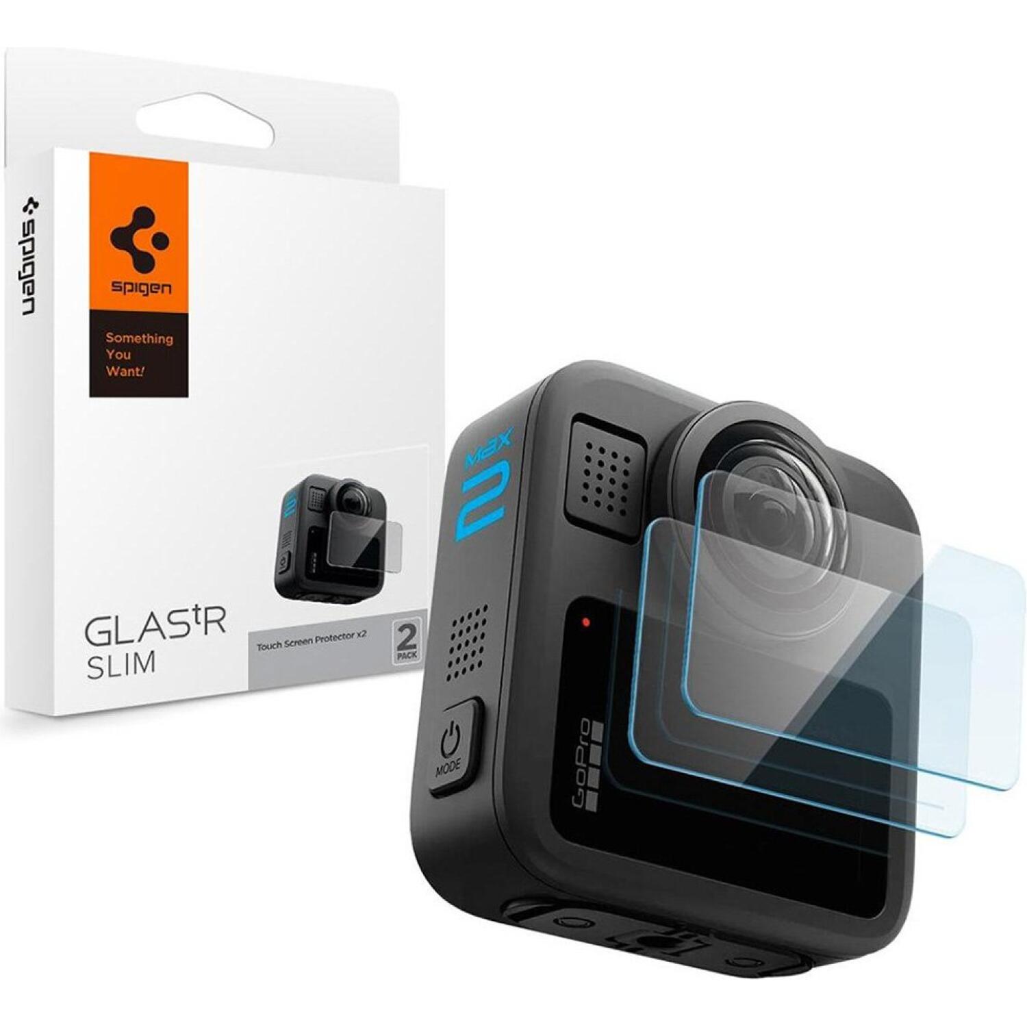 Tempered Glass GoPro Max2 Spigen GLAS.tR Slim Αντιχαρακτικό Γυαλί Προστασίας Οθόνης Αφής 2 Τεμάχια Clear 