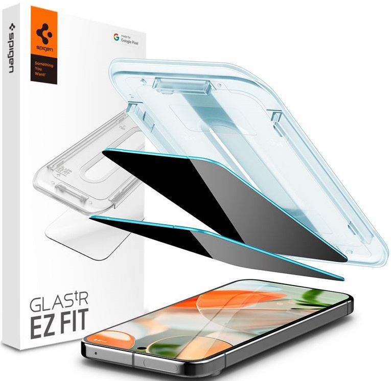 Tempered Glass Google Pixel 10 / 10 Pro / 9 / 9 Pro Spigen GLAS.tR EZ Fit Privacy Αντιχαρακτικό Γυαλί Προστασίας Απορρήτου Οθόνης 2 Τεμάχια 