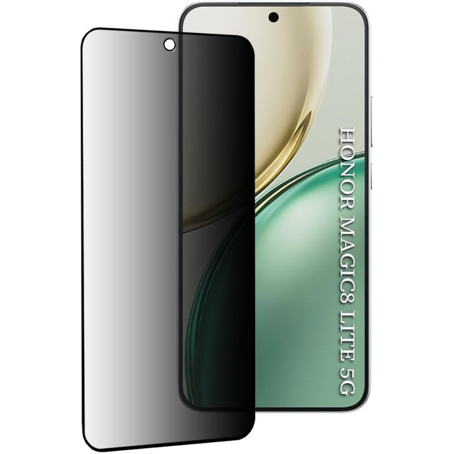Tempered Glass Honor Magic8 Lite Techsuit 111D Privacy Full Glue Full Face Αντιχαρακτικό Γυαλί Προστασίας Απορρήτου Οθόνης Black