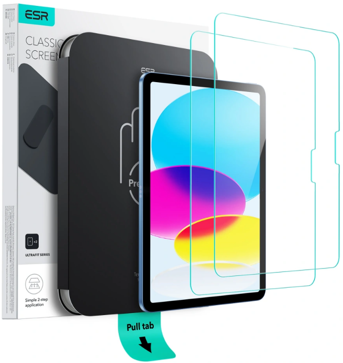 Tempered Glass iPad (A16) 11th Gen. 2025 11" / 10th Gen. 2022 10.9" ESR UltraFit Classic Αντιχαρακτικό Γυαλί Προστασίας Οθόνης 2 Τεμάχια Clear