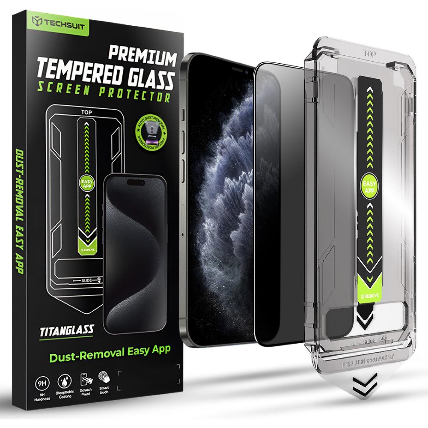 Tempered Glass iPhone 11 Pro / X / XS Techsuit Privacy TitanGlass Full Cover Full Face Αντιχαρακτικό Γυαλί Προστασίας Απορρήτου Οθόνης Privacy