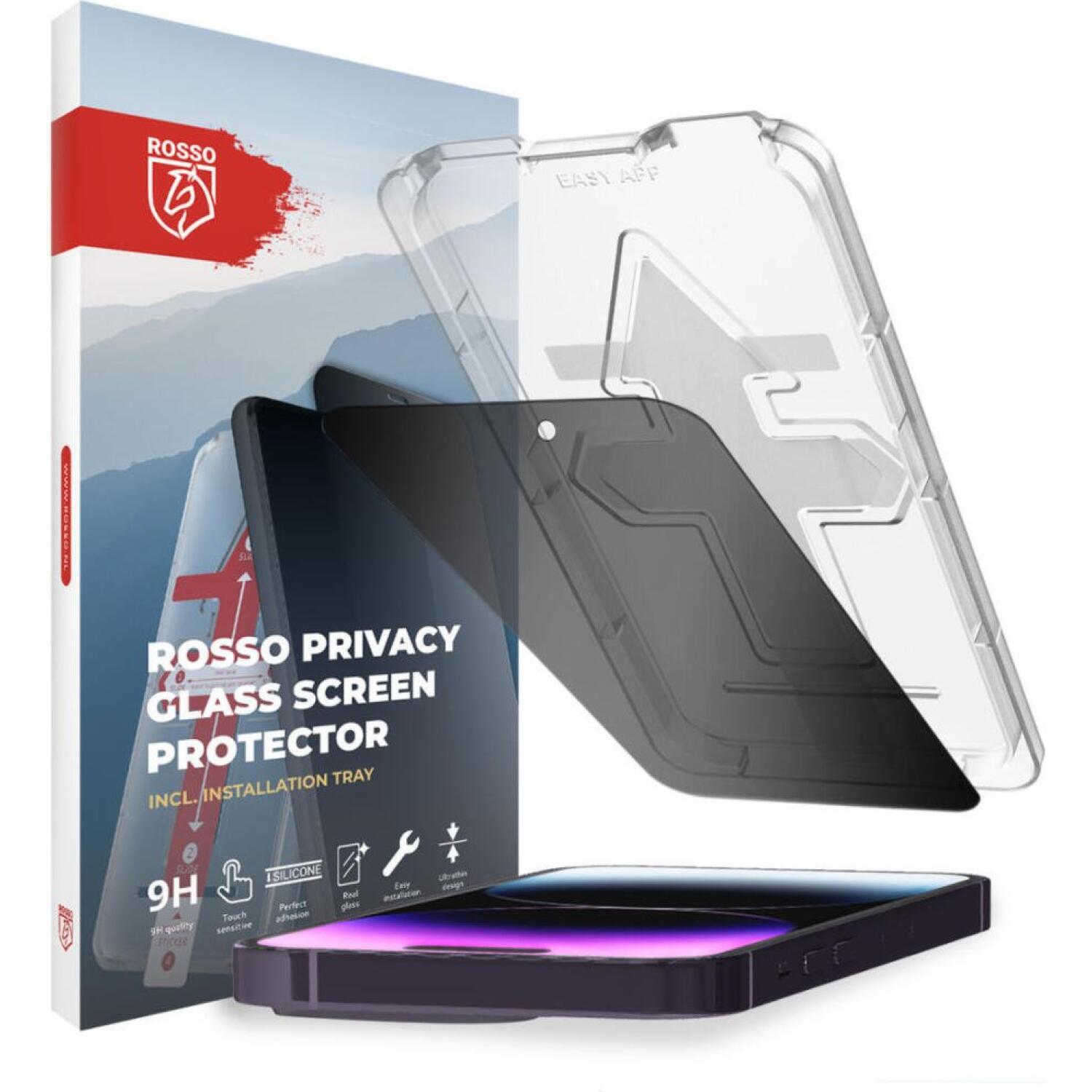 Tempered Glass iPhone 15 Pro Rosso Privacy Full Face Αντιχαρακτικό Γυαλί Προστασίας Απορρήτου Οθόνης Black