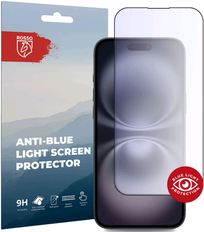 Tempered Glass iPhone 16 Plus Rosso Anti-Blue Light FullFace Αντιχαρακτικό Γυαλί Προστασίας Οθόνης Black