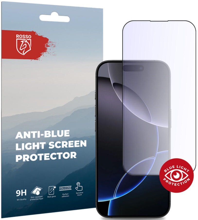 Tempered Glass iPhone 16 Pro Rosso Anti-Blue Light FullFace Αντιχαρακτικό Γυαλί Προστασίας Οθόνης Black