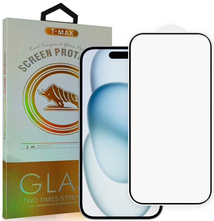Tempered Glass iPhone 16 T-Max Premium Full Glue Αντιχαρακτικό Γυαλί Προστασίας Οθόνης Black