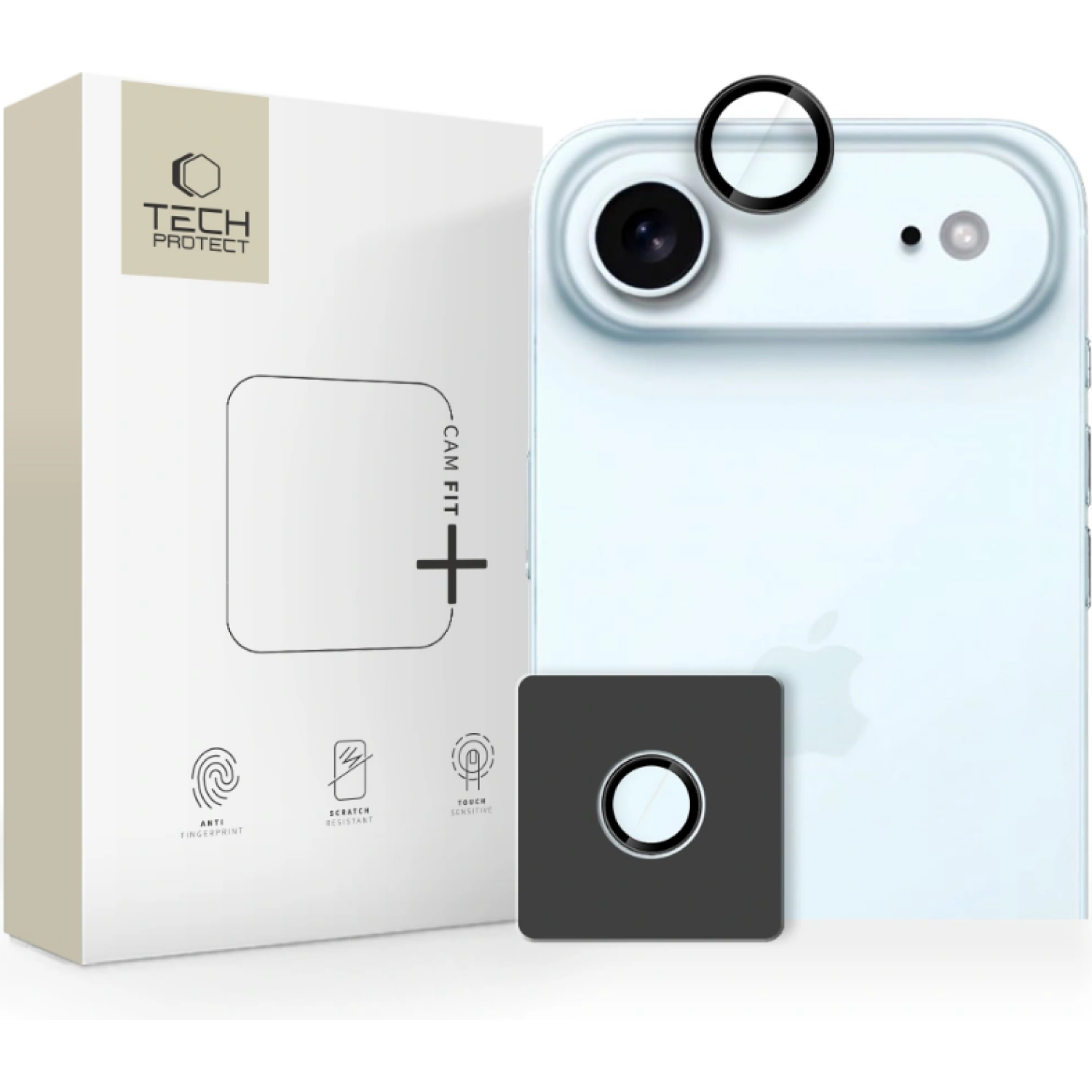 Tempered Glass iPhone Air Tech-Protect Camring Fit+ Αντιχαρακτικό Γυαλί Προστασίας για Φακό Κάμερας Black