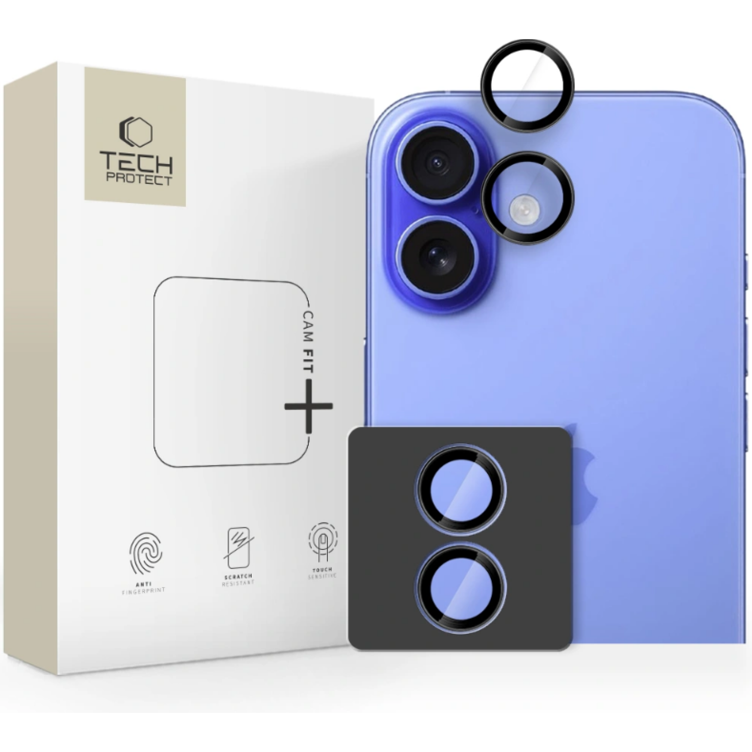 Tempered Glass iPhone 17 Tech-Protect Camring Fit+ Αντιχαρακτικό Γυαλί Προστασίας για Φακό Κάμερας Black