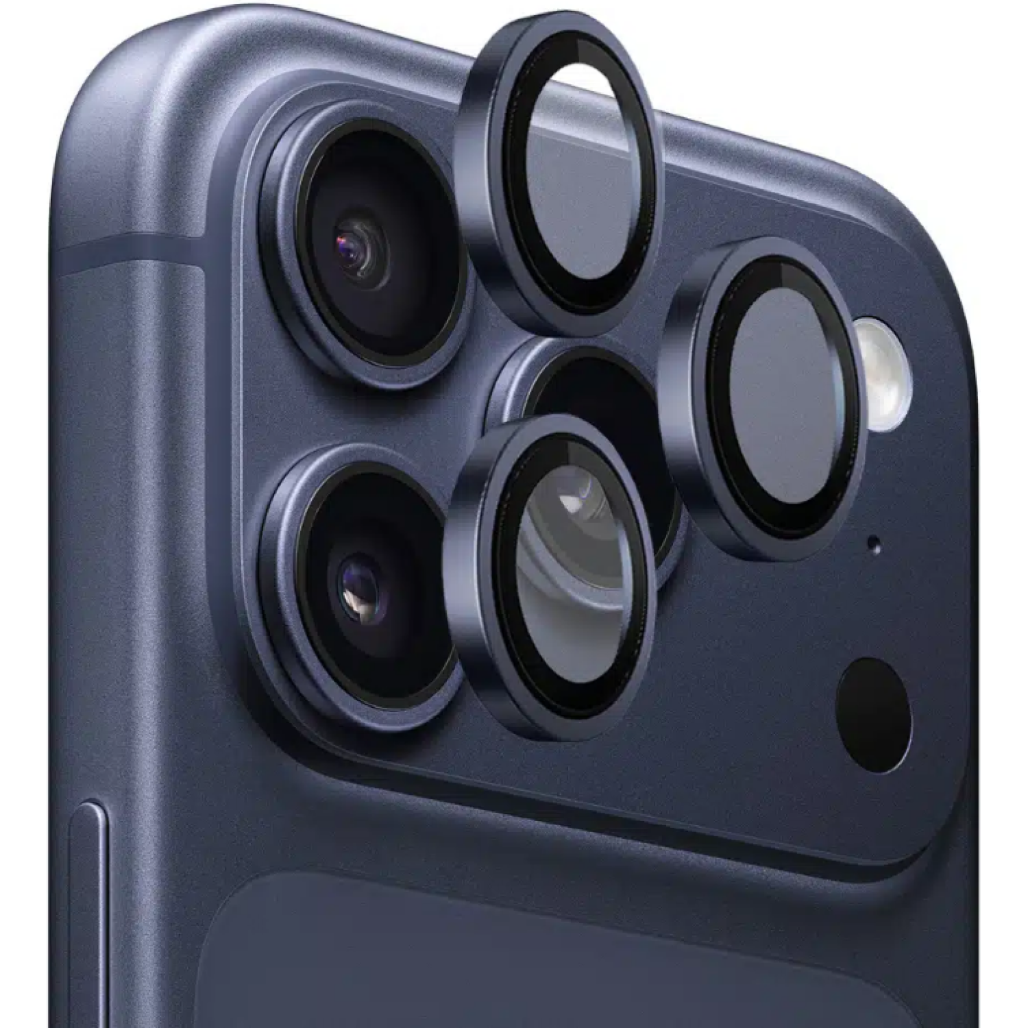 Tempered Glass iPhone 17 Pro / 17 Pro Max Spacecase QuickFit Camera Glass Αντιχαρακτικό Γυαλί Προστασίας για Φακό Κάμερας 2 Τεμάχια Midnight Blue