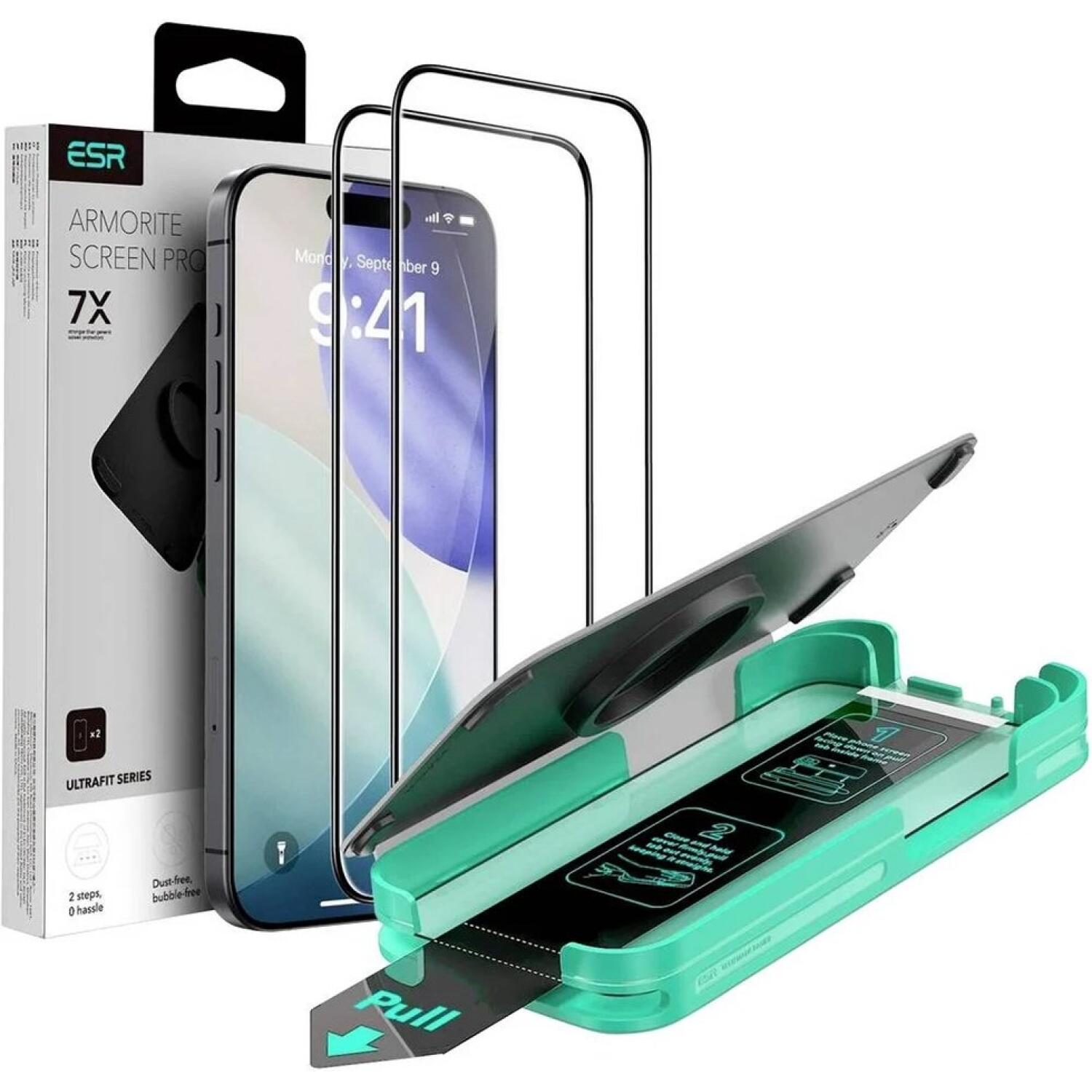 Tempered Glass iPhone 17 Pro Max ESR UltraFit Armorite Full Face Αντιχαρακτικό Γυαλί Προστασίας Οθόνης 2 Τεμάχια - Black (4894240288122)