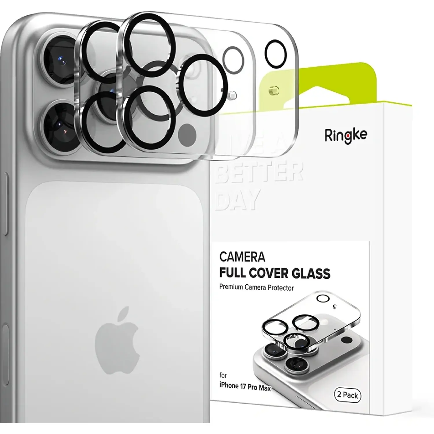 Tempered Glass iPhome 17 Pro Max Ringke Camera Protector Full Cover Glass Αντιχαρακτικό Γυαλί Προστασίας για Φακό Κάμερας 2 Τεμάχια Black