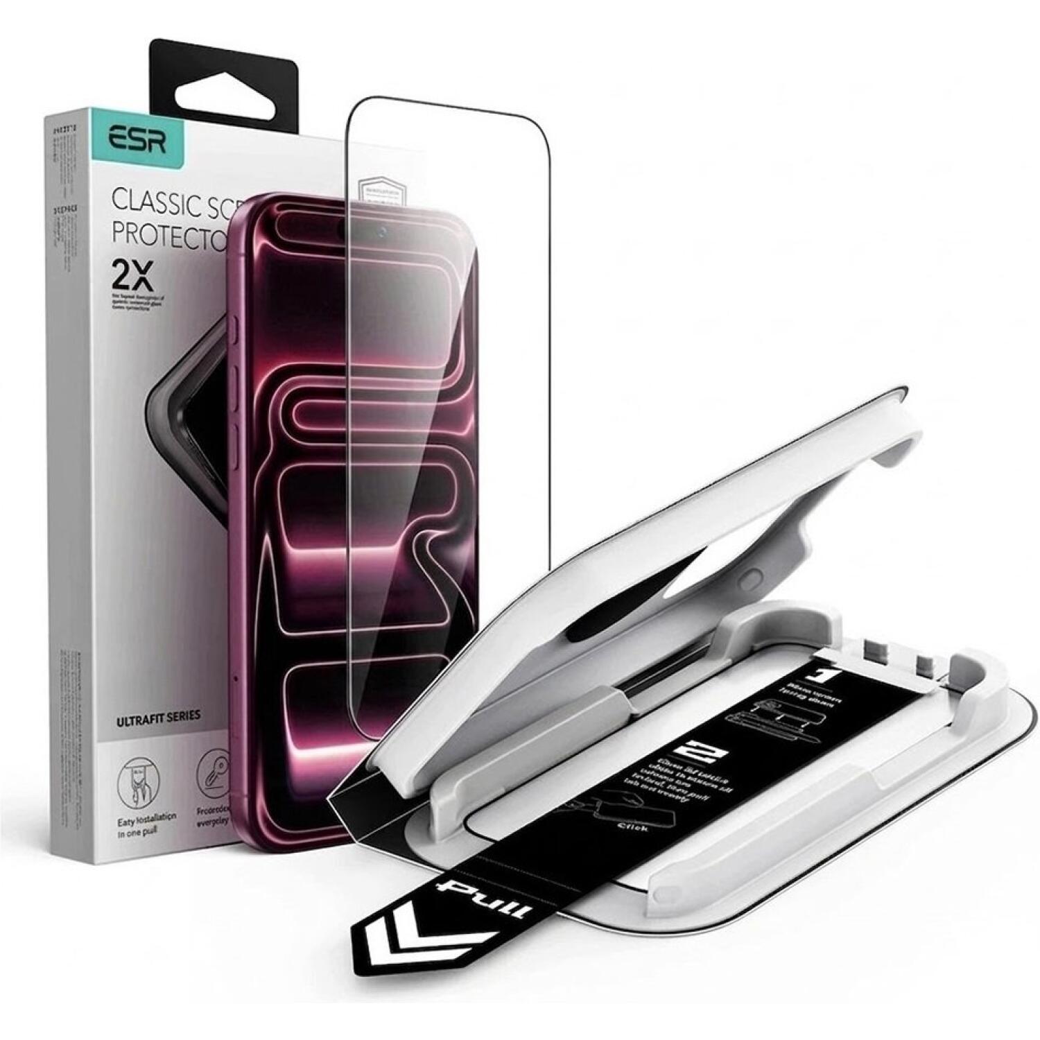 Tempered Glass iPhone 18 Pro / 17 Pro ESR UltraFit Classic Full Face Αντιχαρακτικό Γυαλί Προστασίας Οθόνης Black