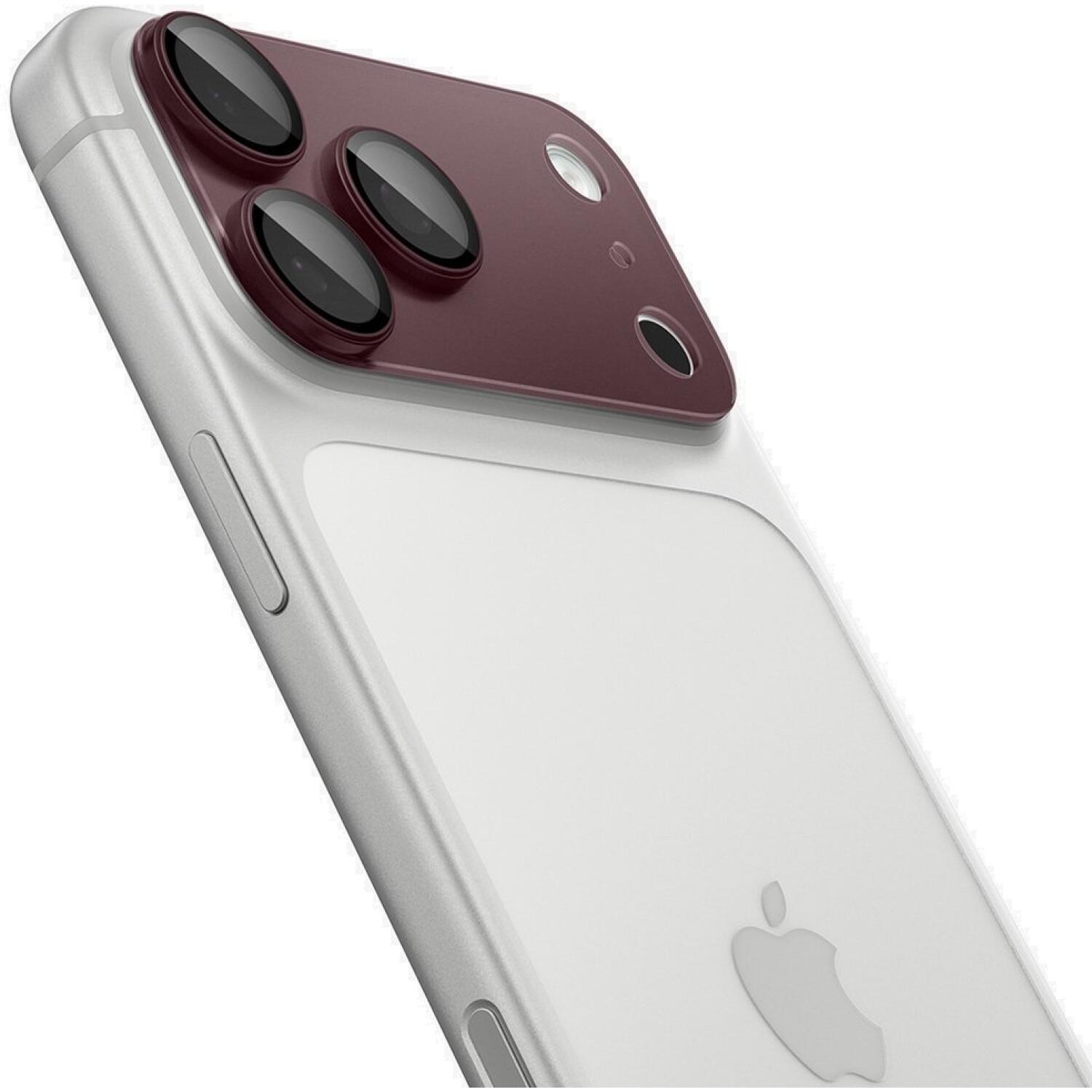 Tempered Glass iPhone 18 Pro Spigen GLAS.tR EZ Fit OPTIK Pro XL Camera Lens Protector Αντιχαρακτικό Γυαλί Προστασίας για Φακό Κάμερας Dark Cherry