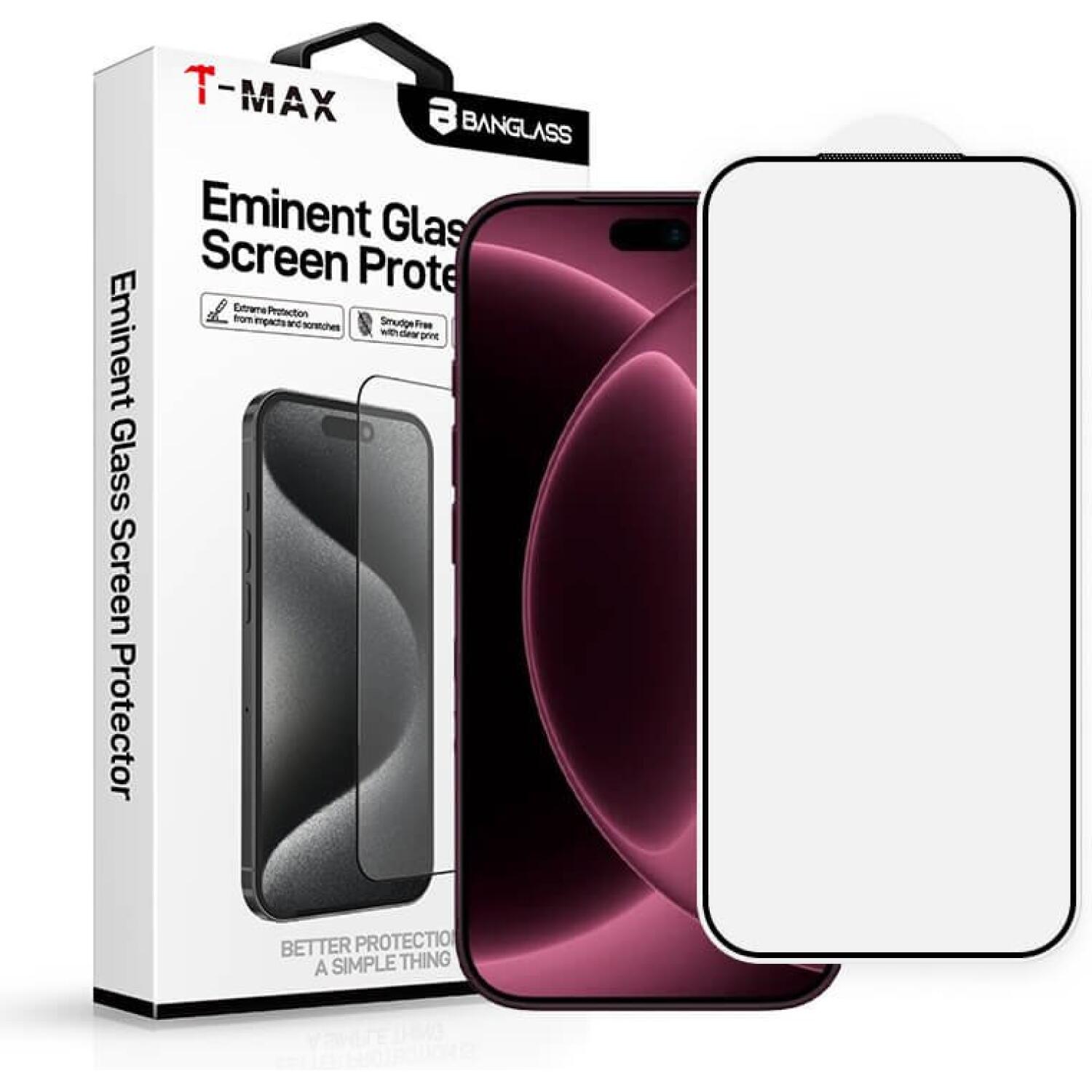 Tempered Glass iPhone 18 Pro T-Max Premium Full Glue Αντιχαρακτικό Γυαλί Προστασίας Οθόνης Black