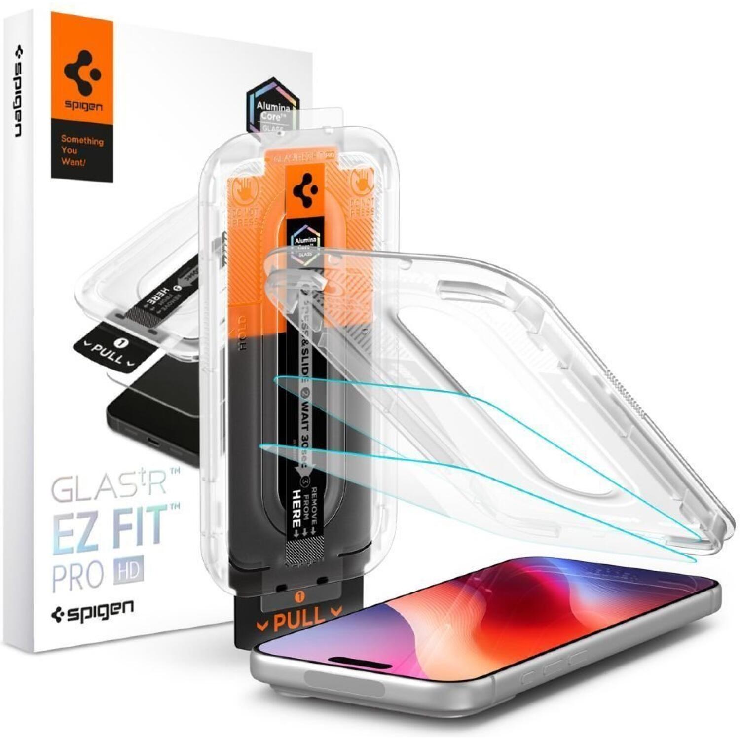 Tempered Glass iPhone 18 Pro / 17 / 17 Pro / 16 Pro Spigen GLAS.tR EZ Fit Pro HD AluminaCore 10H+ Ανθεκτικό Αντιχαρακτικό Γυαλί Προστασίας Οθόνης 2 Τεμάχια Clear