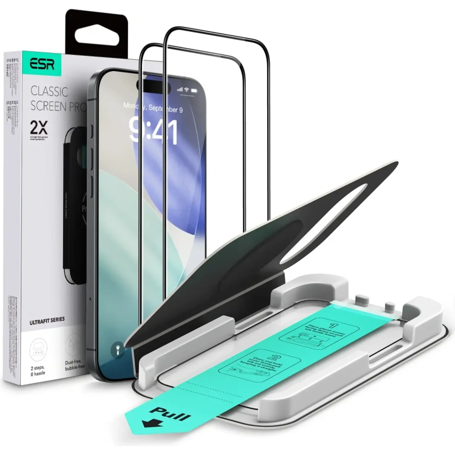 Tempered Glass iPhone Air ESR UltraFit Classic Full Face Αντιχαρακτικό Γυαλί Προστασίας Οθόνης 2 Τεμάχια Black
