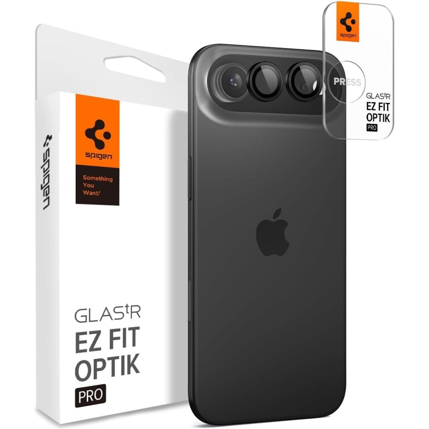 Tempered Glass iPhone Air Spigen GLAS.tR EZ Fit OPTIK Pro Camera Lens Protector Αντιχαρακτικό Γυαλί Προστασίας για Φακό Κάμερας 2 Τεμάχια - Black (AGL09863)