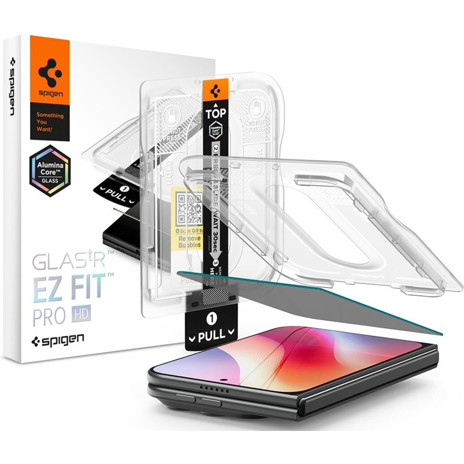 Tempered Glass iPhone Duo Spigen GLAS.tR EZ Fit Pro HD Privacy AluminaCore Αντιχαρακτικό Γυαλί Προστασίας Απορρήτου Εξωτερικής Οθόνης