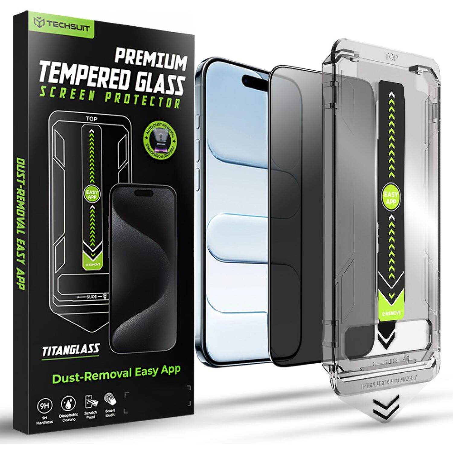 Tempered Glass iPhone Air Techsuit Privacy TitanGlass Full Cover Full Face Αντιχαρακτικό Γυαλί Προστασίας Απορρήτου Οθόνης Privacy