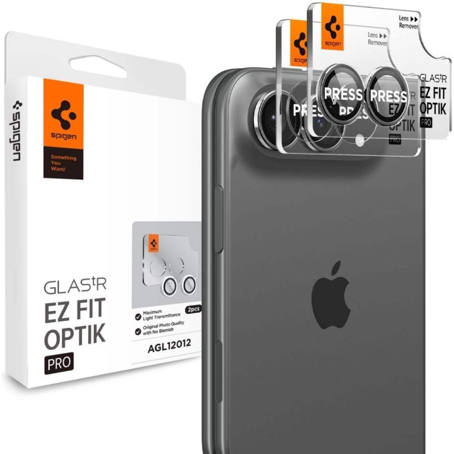 Tempered Glass iPhone Duo Spigen GLAS.tR EZ Fit OPTIK Pro Camera Lens Protector Αντιχαρακτικό Γυαλί Προστασίας για Φακό Κάμερας 2 Τεμάχια White
