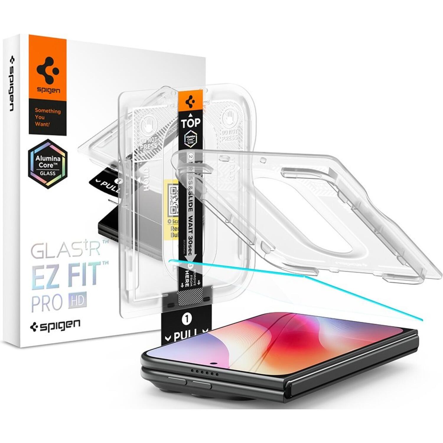 Tempered Glass iPhone Duo Spigen GLAS.tR EZ Fit Pro HD AluminaCore Ανθεκτικό Αντιχαρακτικό Γυαλί Προστασίας Εξωτερικής Οθόνης Clear