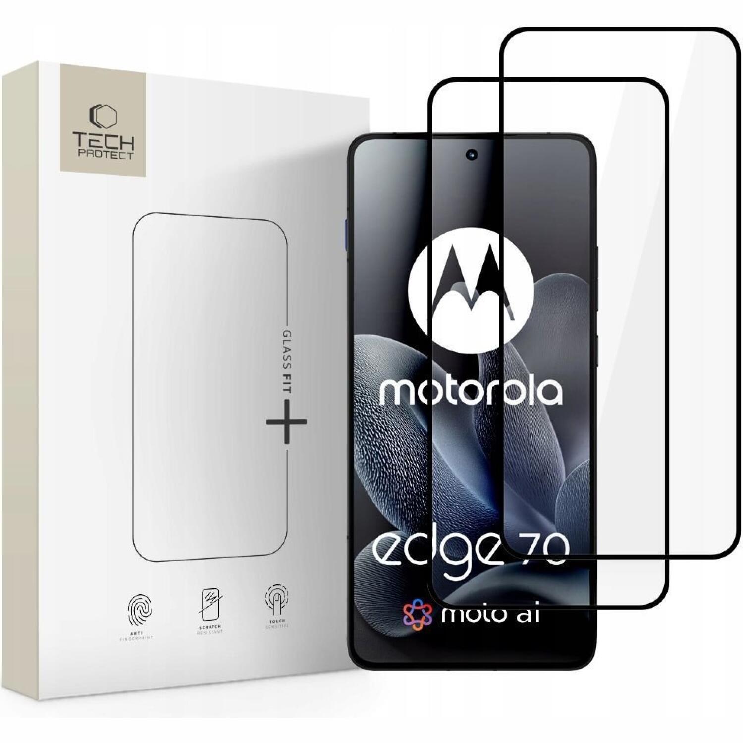 Tempered Glass Motorola Edge 70 Tech-Protect Glass Fit+ Full Face Αντιχαρακτικό Γυαλί Προστασίας Οθόνης 2 Τεμάχια Black