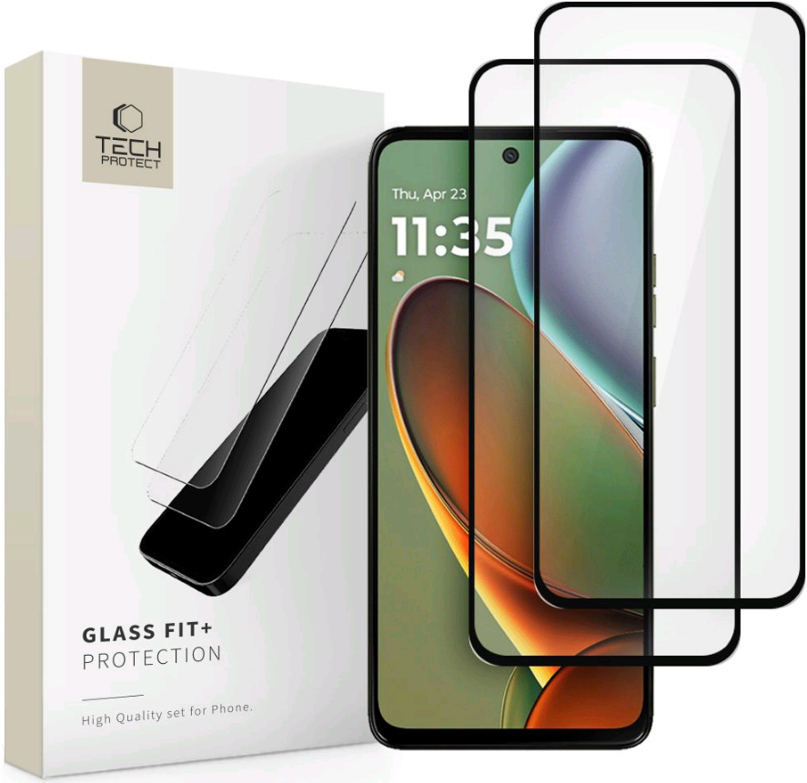 Tempered Glass Motorola Moto G15 / G15 Power / G05 / E15 Tech-Protect Glass Fit+ FullFace Αντιχαρακτικό Γυαλί Προστασίας Οθόνης 2 Τεμάχια Black