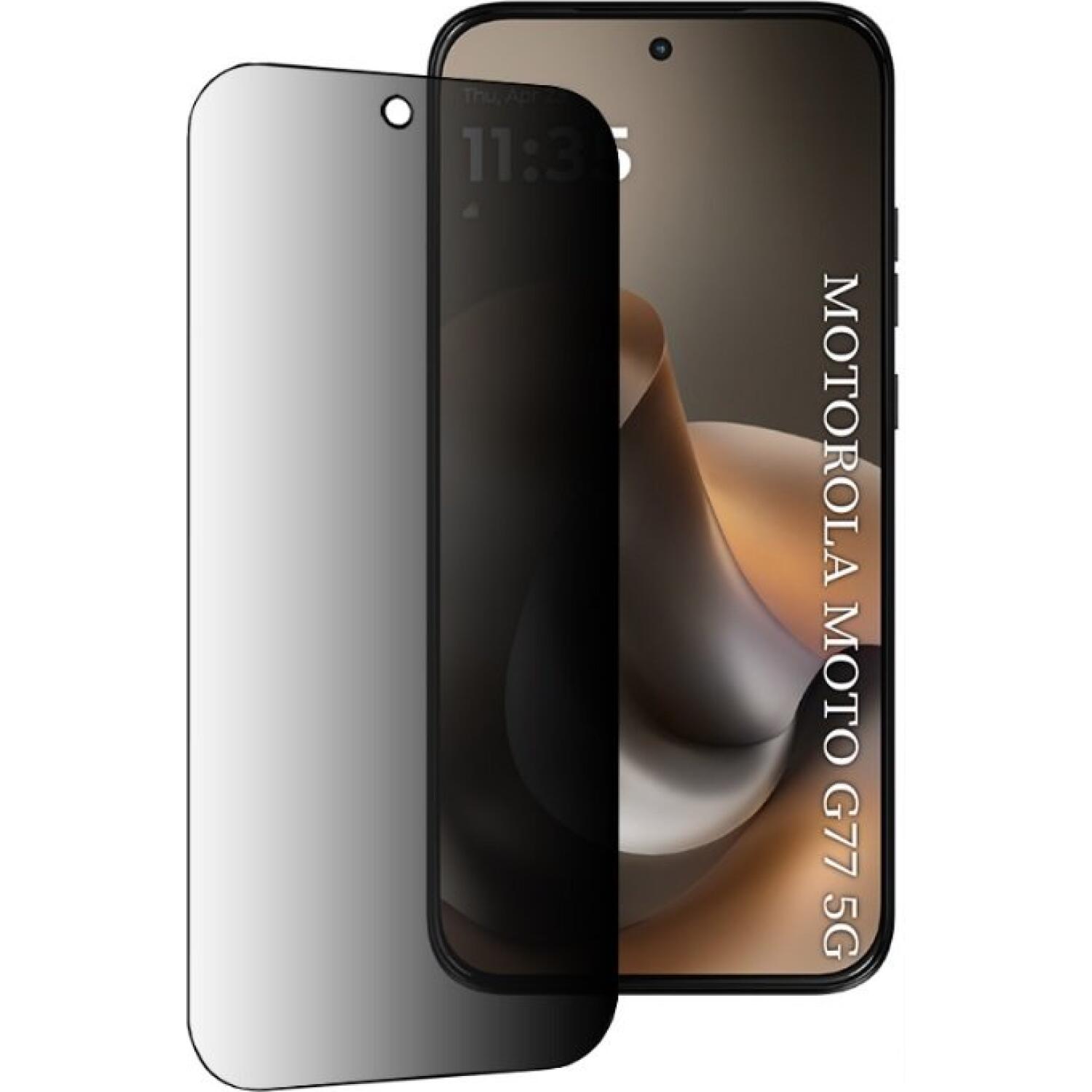 Tempered Glass Motorola Moto G77 / G67 Techsuit 111D Privacy Full Glue Full Face Αντιχαρακτικό Γυαλί Προστασίας Απορρήτου Οθόνης - Black (5949419361287)