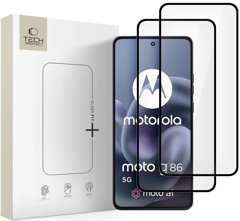 Tempered Glass Motorola Moto G86 / G86 Power Tech-Protect Glass Fit+ Full Face Αντιχαρακτικό Γυαλί Προστασίας Οθόνης 2 Τεμάχια Black