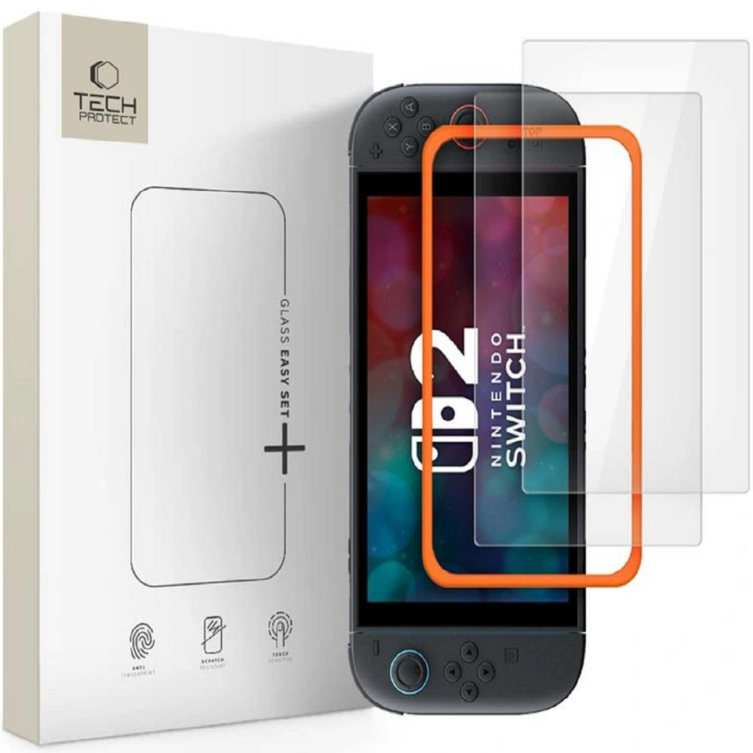 Tempered Glass Nintendo Switch 2 Tech-Protect Easy Set+ Αντιχαρακτικό Γυαλί Προστασίας Οθόνης 2 Τεμάχια Clear