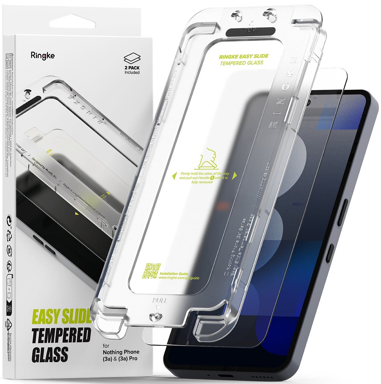 Tempered Glass Nothing Phone 3a / 3a Pro Ringke Easy Slide Αντιχαρακτικό Γυαλί Προστασίας Οθόνης 2 Τεμάχια Clear