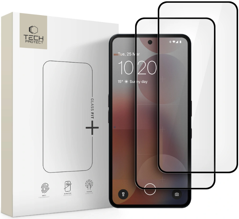 Tempered Glass Nothing Phone 3a / 3a Pro Tech-Protect Glass Fit+ Full Face Αντιχαρακτικό Γυαλί Προστασίας Οθόνης 2 Τεμάχια Black