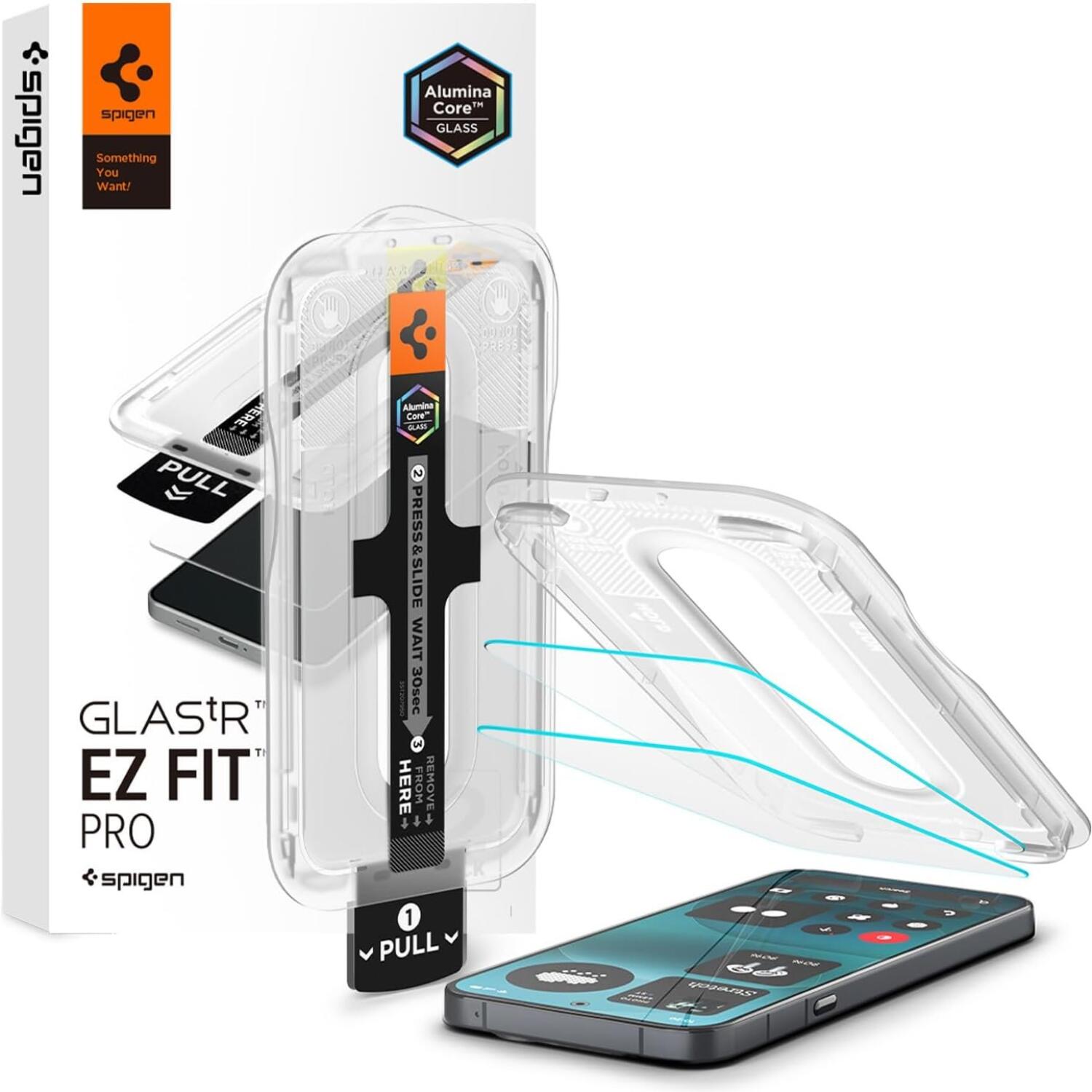 Tempered Glass Nothing Phone 4a Pro Spigen GLAS.tR EZ Fit Pro AluminaCore 10H+ Ανθεκτικό Αντιχαρακτικό Γυαλί Προστασίας Οθόνης 2 Τεμάχια Clear