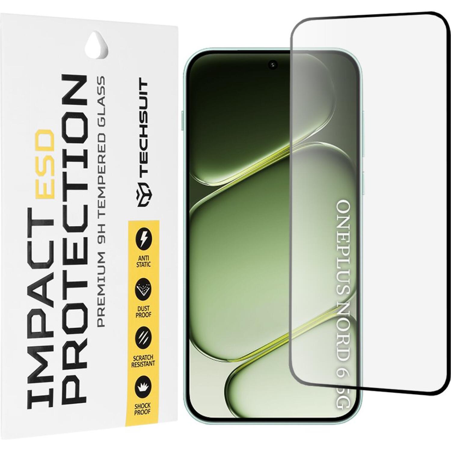 Tempered Glass OnePlus Nord 6 Techsuit ESD Glass Full Face Αντιχαρακτικό Γυαλί Προστασίας Οθόνης Black