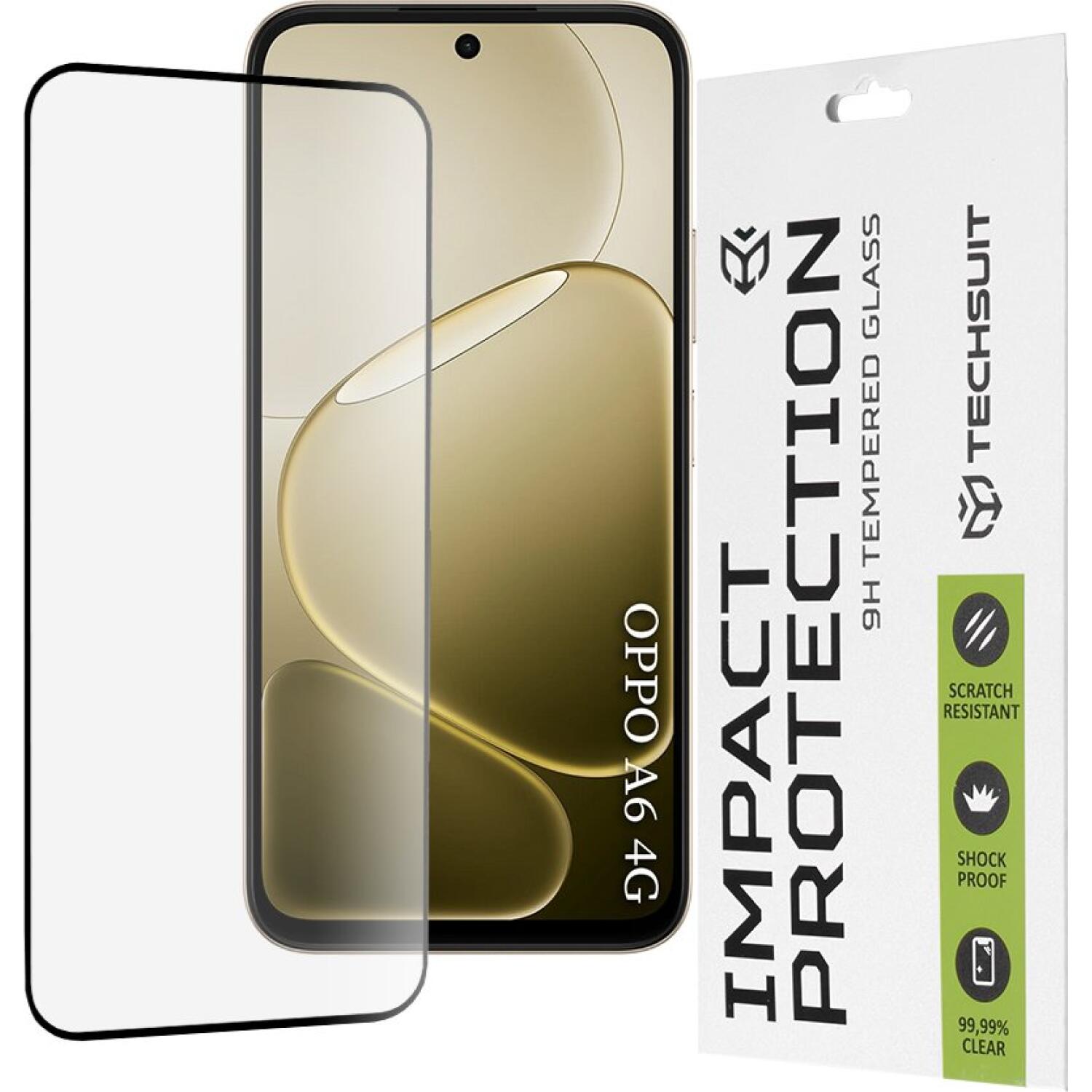 Tempered Glass Oppo A6 4G / A6x 4G / A6x 5G / A6k 4G Techsuit 111D Full Glue Full Face Αντιχαρακτικό Γυαλί Προστασίας Οθόνης - Black (5949419361829)