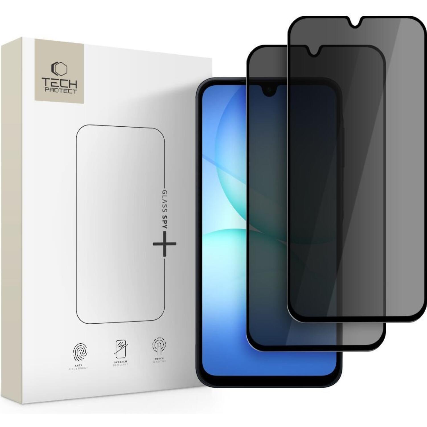 Tempered Glass Samsung Galaxy A27 / A17 / A26 / A16 Tech-Protect Glass Spy+ Privacy Full Face Αντιχαρακτικό Γυαλί Προστασίας Απορρήτου Οθόνης 2 Τεμάχια - Black (5906302332380)