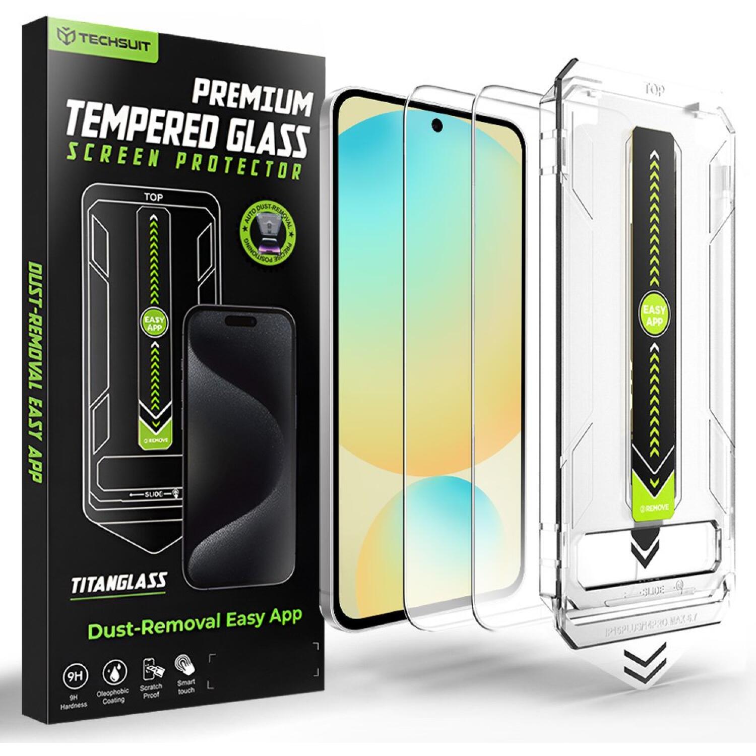 Tempered Glass Samsung Galaxy S24 FE / A56 Techsuit TitanGlass CrystalHD Αντιχαρακτικό Γυαλί Προστασίας Οθόνης 2 Τεμάχια Clear