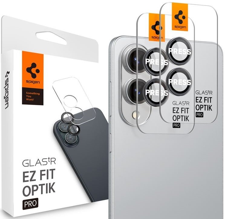 Tempered Glass Samsung Galaxy S25 Edge Spigen GLAS.tR EZ Fit OPTIK Pro HD Camera Lens Protector Αντιχαρακτικό Γυαλί Προστασίας για Φακό Κάμερας 2 Τεμάχια Black