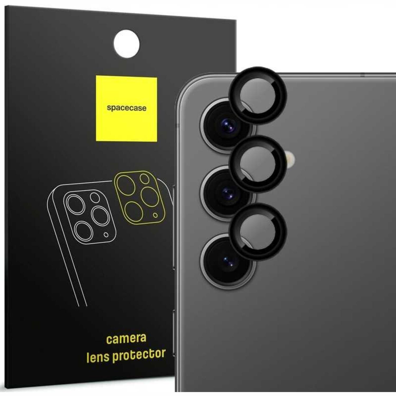 Tempered Glass Samsung Galaxy S25 FE Spacecase Camera Ring Αντιχαρακτικό Γυαλί Προστασίας για Φακό Κάμερας με Πλαίσιο Αλουμινίου Black