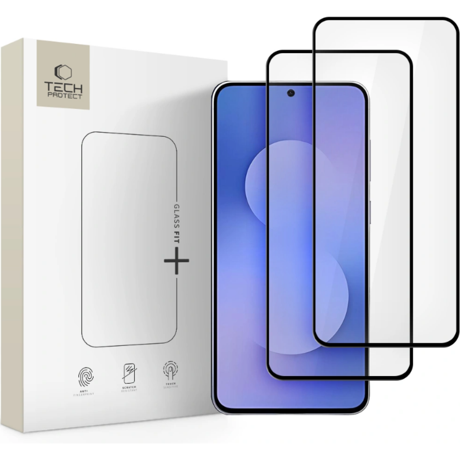 Tempered Glass Samsung Galaxy S25 FE Tech-Protect Glass Fit+ Full Face Αντιχαρακτικό Γυαλί Προστασίας Οθόνης 2 Τεμάχια Black