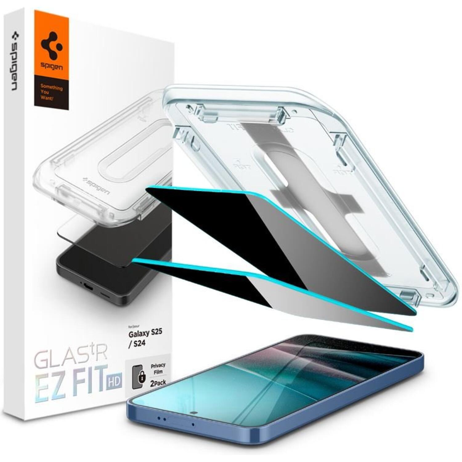 Tempered Glass Samsung Galaxy S25 / S24 Spigen GLAS.tR EZ Fit HD Privacy Αντιχαρακτικό Γυαλί Προστασίας Απορρήτου Οθόνης 2 Τεμάχια